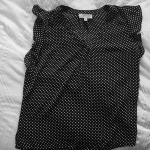 Black and white polka dot blouse